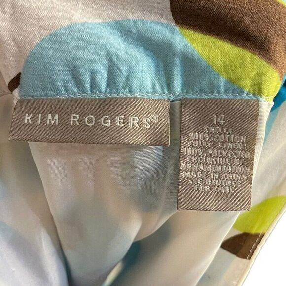 Kim Rogers Knee Length Skirt Women's 14 Multicolored Floral Lined Zip Retro Y2K - Picture 11 of 11